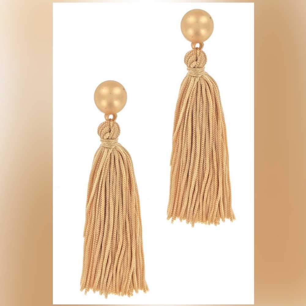 Champagne Gold Tassel Earrings